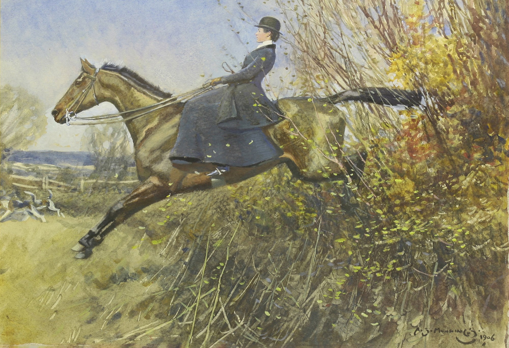 Sir Alfred Munnings A Lady on a Hunter